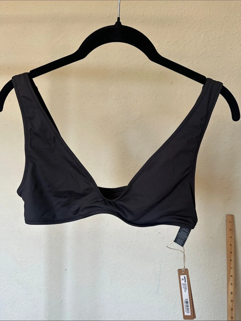 SKIMS Signature Swim Plunge Triangle Top Onyx Size M
